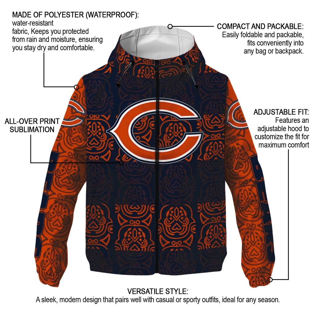 customized chicago bears cat eyes blue windbreaker jacket new arrival customized chicago bears cat eyes blue windbreaker jacket new arrival