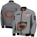 customized chicago bears claw marking grey bomber jacket best selling