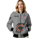 customized chicago bears claw marking grey bomber jacket best selling