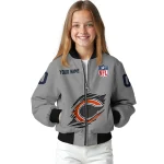 customized chicago bears claw marking grey bomber jacket best selling