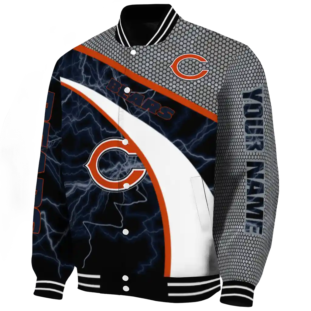 customized chicago bears electric flash blue varsity jacket best selling customized chicago bears electric flash blue varsity jacket best selling