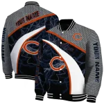 customized chicago bears electric flash blue varsity jacket best selling