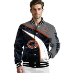 customized chicago bears electric flash blue varsity jacket best selling
