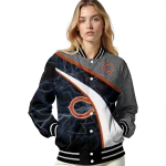 customized chicago bears electric flash blue varsity jacket best selling