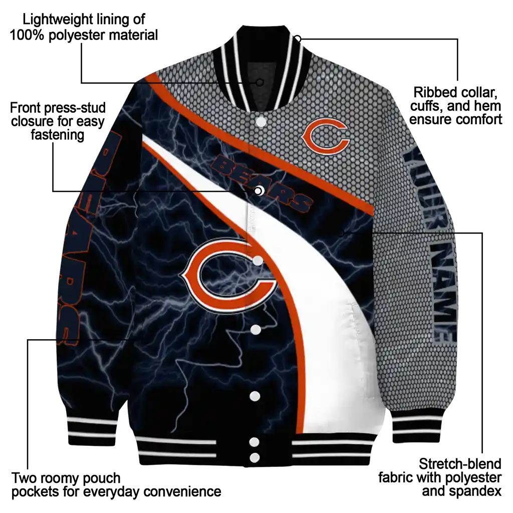 customized chicago bears electric flash blue varsity jacket new arrival customized chicago bears electric flash blue varsity jacket new arrival
