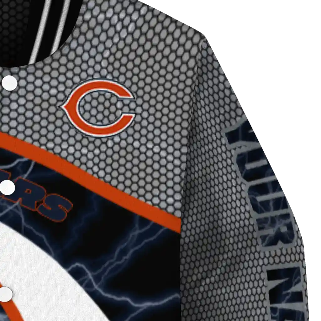 customized chicago bears electric flash blue varsity jacket premium grade customized chicago bears electric flash blue varsity jacket premium grade