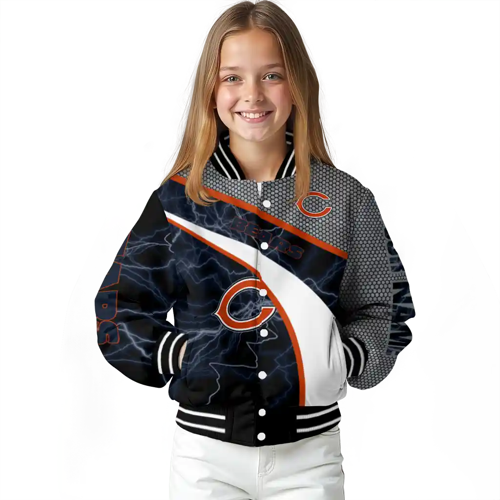 customized chicago bears electric flash blue varsity jacket top rated customized chicago bears electric flash blue varsity jacket top rated