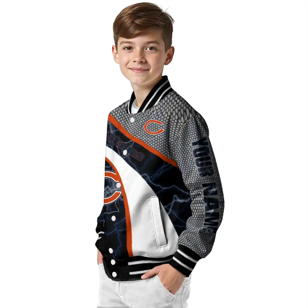 customized chicago bears electric flash blue varsity jacket trendy customized chicago bears electric flash blue varsity jacket trendy