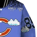 customized chicago bears mario blocks blue black varsity jacket best selling