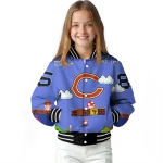 customized chicago bears mario blocks blue black varsity jacket best selling