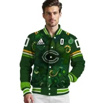 customized chicago bears shamrock vortex green varsity jacket best selling