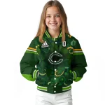 customized chicago bears shamrock vortex green varsity jacket best selling