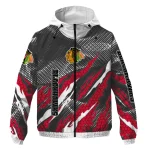 customized chicago blackhawks claw mesh red gray windbreaker jacket best selling