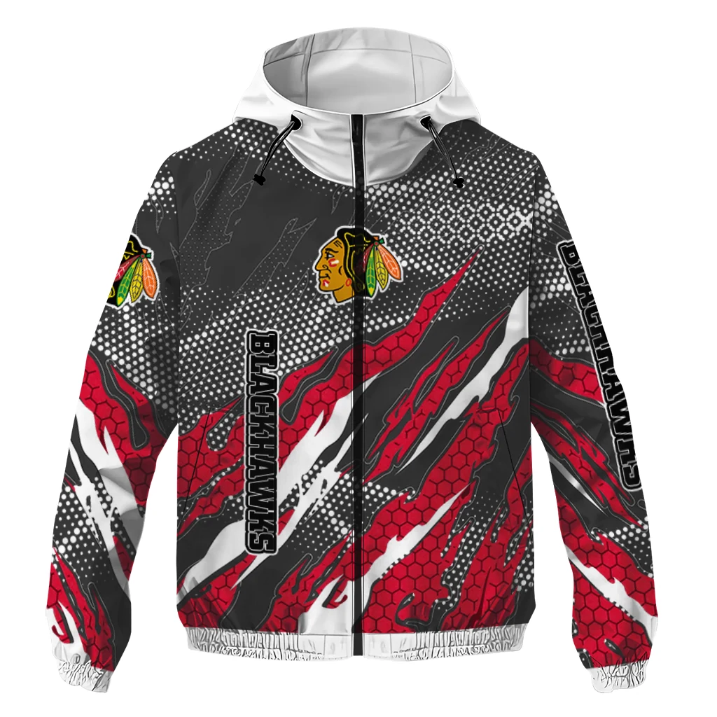 customized chicago blackhawks claw mesh red gray windbreaker jacket best selling customized chicago blackhawks claw mesh red gray windbreaker jacket best selling