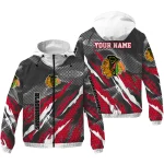 customized chicago blackhawks claw mesh red gray windbreaker jacket best selling