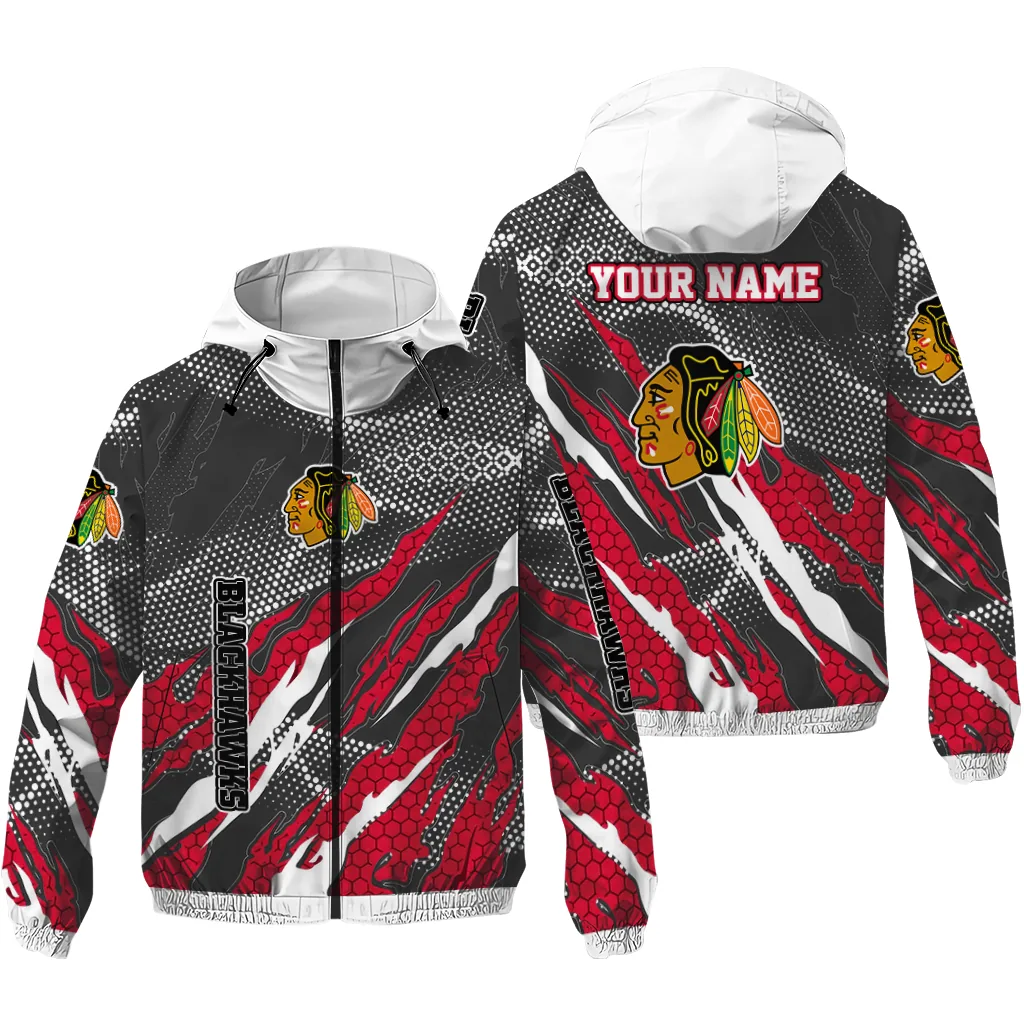 customized chicago blackhawks claw mesh red gray windbreaker jacket high quality customized chicago blackhawks claw mesh red gray windbreaker jacket high quality