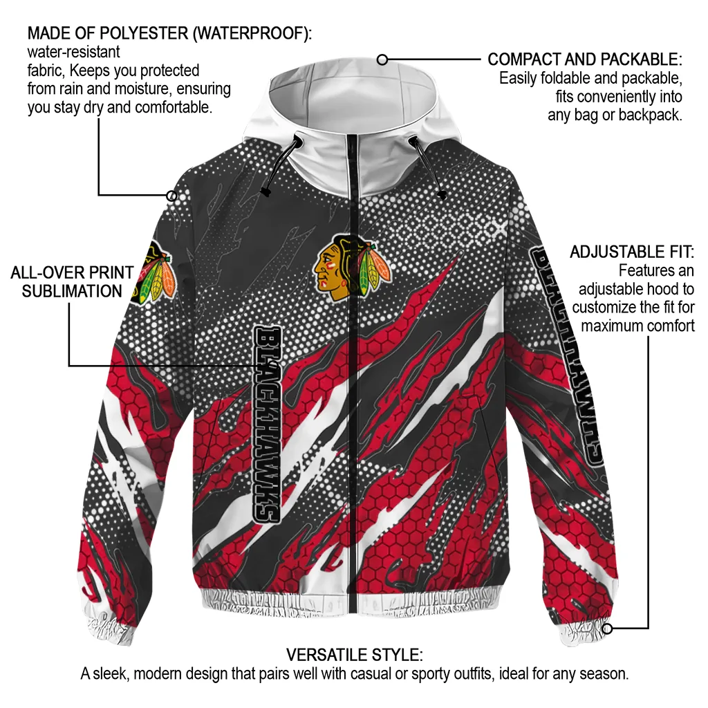 customized chicago blackhawks claw mesh red gray windbreaker jacket new arrival customized chicago blackhawks claw mesh red gray windbreaker jacket new arrival