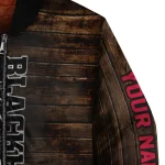 customized chicago blackhawks flag wood brown bomber jacket best selling