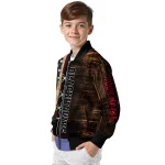 customized chicago blackhawks flag wood brown bomber jacket best selling