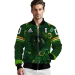 customized chicago blackhawks shamrock vortex green bomber jacket best selling