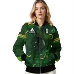 customized chicago blackhawks shamrock vortex green bomber jacket best selling