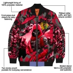 customized chicago blackhawks skull horde red bomber jacket best selling