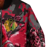 customized chicago blackhawks skull horde red bomber jacket best selling