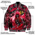 customized chicago blackhawks skull horde red varsity jacket best selling