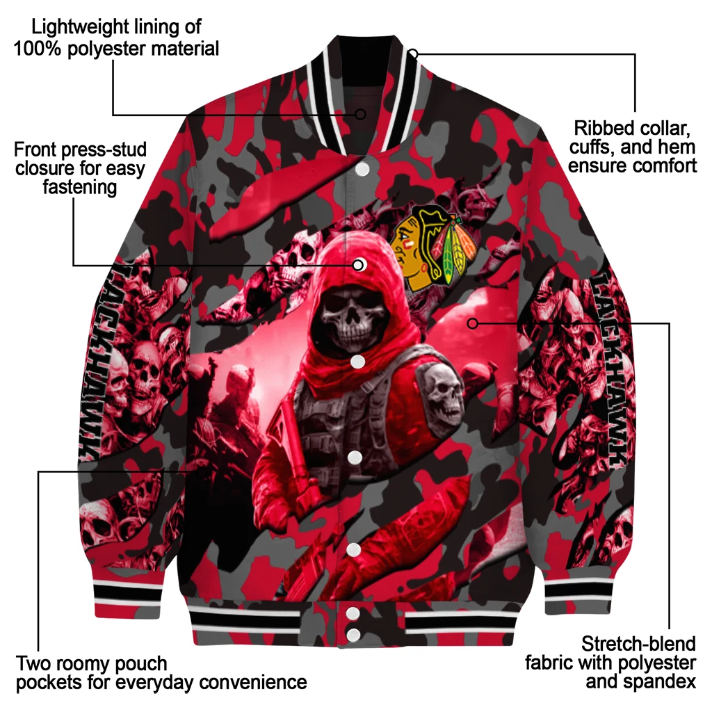 customized chicago blackhawks skull horde red varsity jacket new arrival customized chicago blackhawks skull horde red varsity jacket new arrival