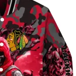 customized chicago blackhawks skull horde red varsity jacket best selling