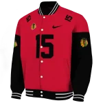 customized chicago blackhawks team patch red varsity jacket best selling