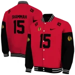 customized chicago blackhawks team patch red varsity jacket best selling