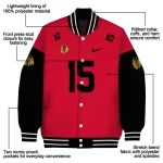 customized chicago blackhawks team patch red varsity jacket best selling