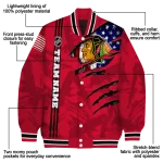 customized chicago blackhawks usa flag rips red varsity jacket best selling