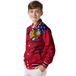 customized chicago blackhawks usa flag rips red varsity jacket best selling