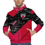 customized chicago bulls arrow matrix red black windbreaker jacket best selling