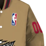 customized chicago bulls claw opening beige varsity jacket best selling