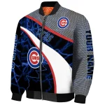 customized chicago cubs electric flash blue bomber jacket best selling