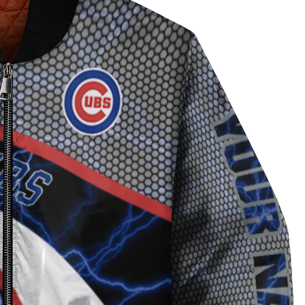 customized chicago cubs electric flash blue bomber jacket premium grade customized chicago cubs electric flash blue bomber jacket premium grade