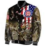 customized chicago cubs patriot deer camouflage varsity jacket best selling