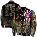 customized chicago cubs patriot deer camouflage varsity jacket best selling