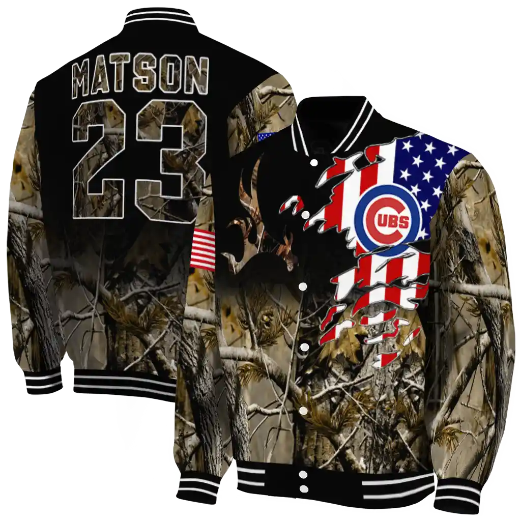customized chicago cubs patriot deer camouflage varsity jacket fashion forward customized chicago cubs patriot deer camouflage varsity jacket fashion forward