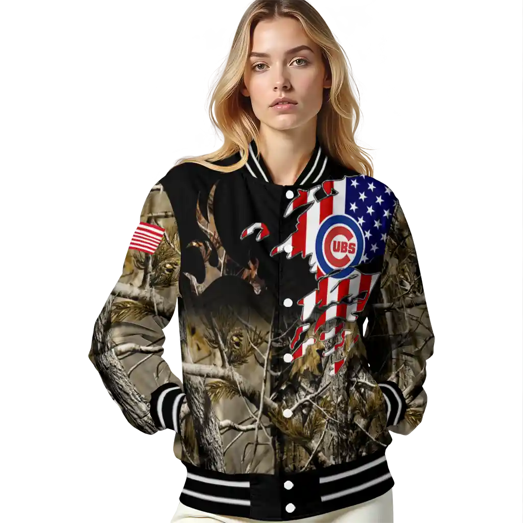 customized chicago cubs patriot deer camouflage varsity jacket latest model customized chicago cubs patriot deer camouflage varsity jacket latest model