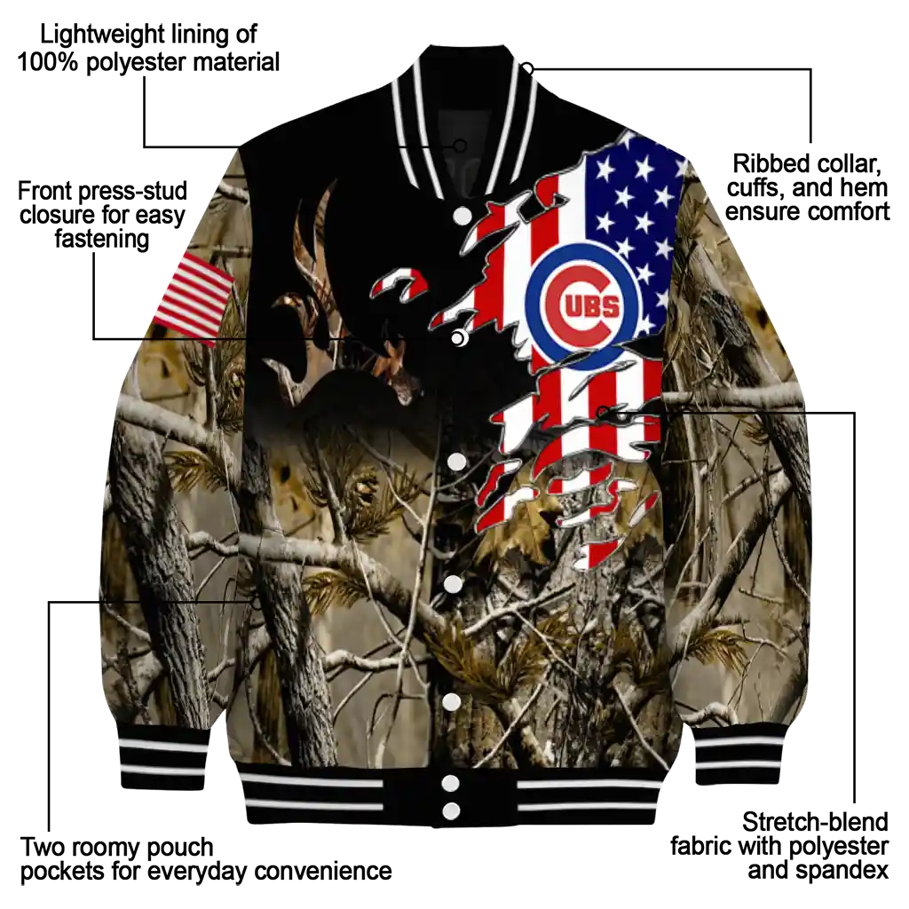 customized chicago cubs patriot deer camouflage varsity jacket new arrival customized chicago cubs patriot deer camouflage varsity jacket new arrival