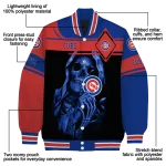 customized chicago cubs reaper hands blue black varsity jacket best selling