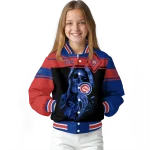 customized chicago cubs reaper hands blue black varsity jacket best selling