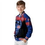 customized chicago cubs reaper hands blue black varsity jacket best selling