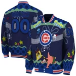 customized chicago cubs spongebob playtime blue varsity jacket best selling