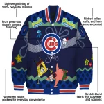customized chicago cubs spongebob playtime blue varsity jacket best selling