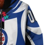 customized chicago cubs stars and stripes slashes blue bomber jacket best selling